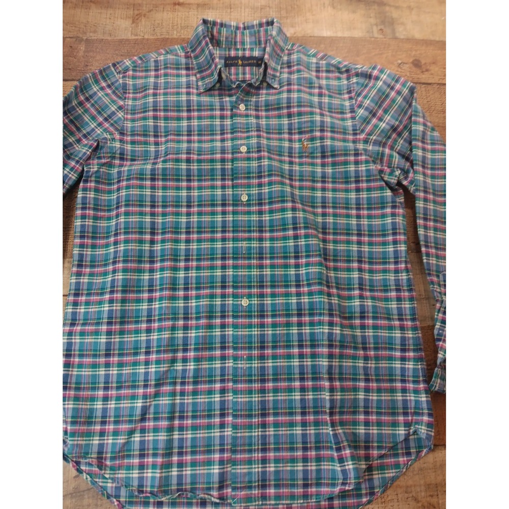 Polo Ralph Lauren Plaid Button-Up Long Sleeve Shirt Size M Muilt Color 3033